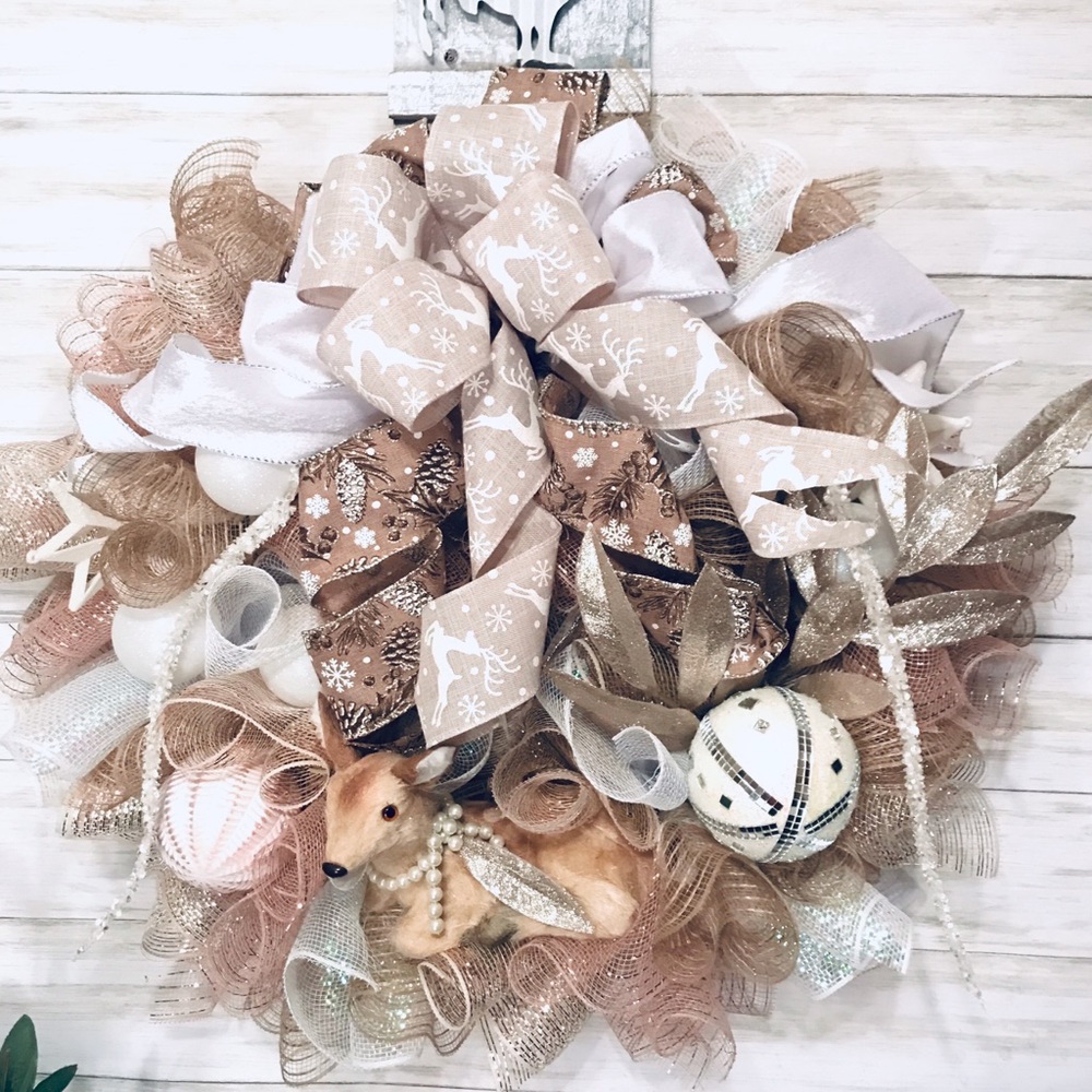Wintery glam wreath